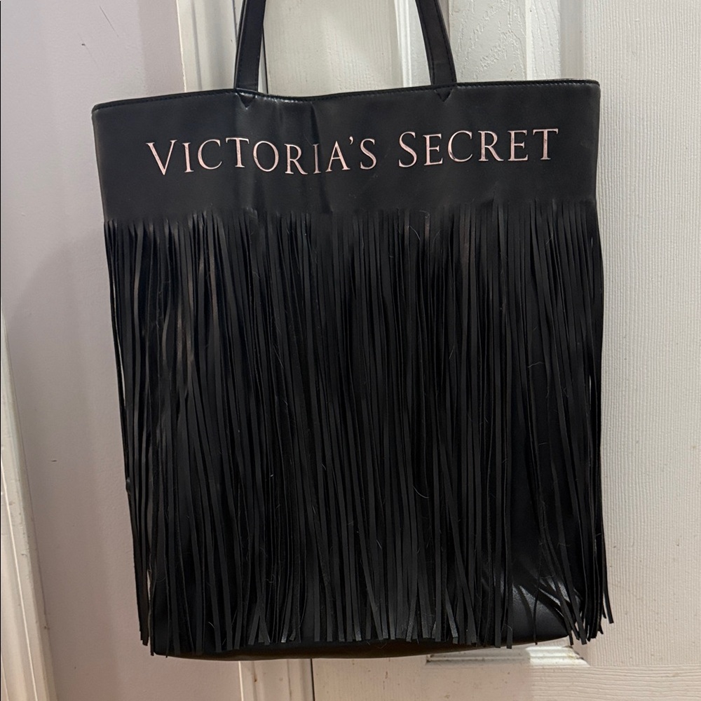 Victoria's Secret Black Tote with Fringe